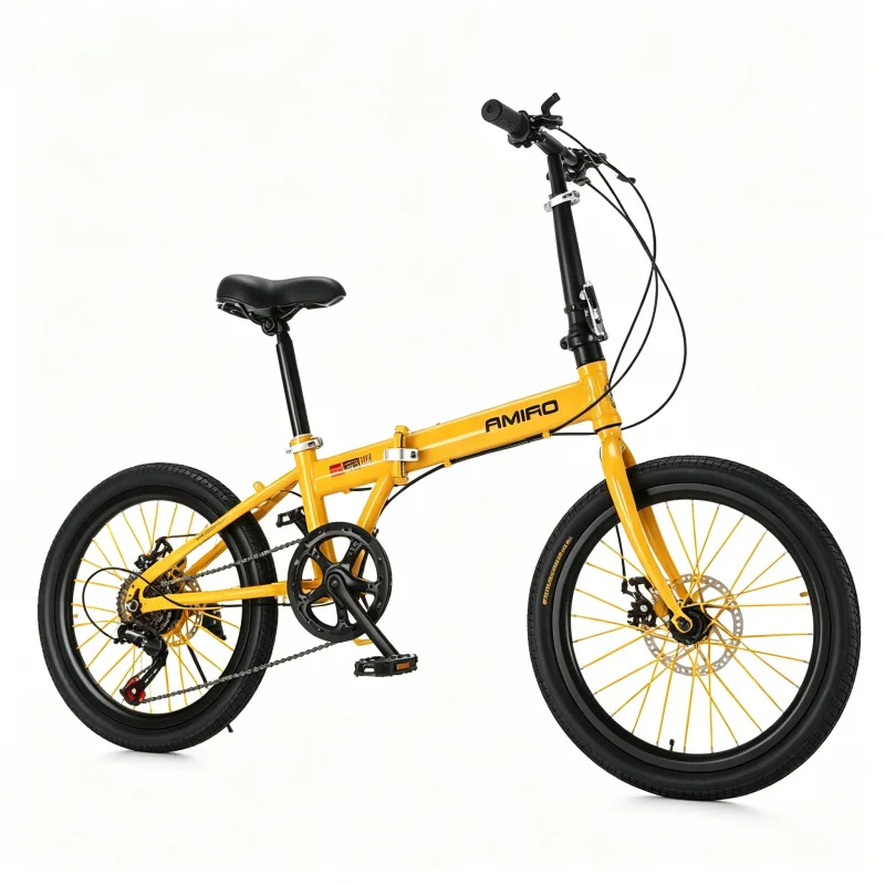 20인치 노란색 스포크 휠 접이식 자전거 초경량 휴대용 - Commuter Biking 리뷰 및 가격