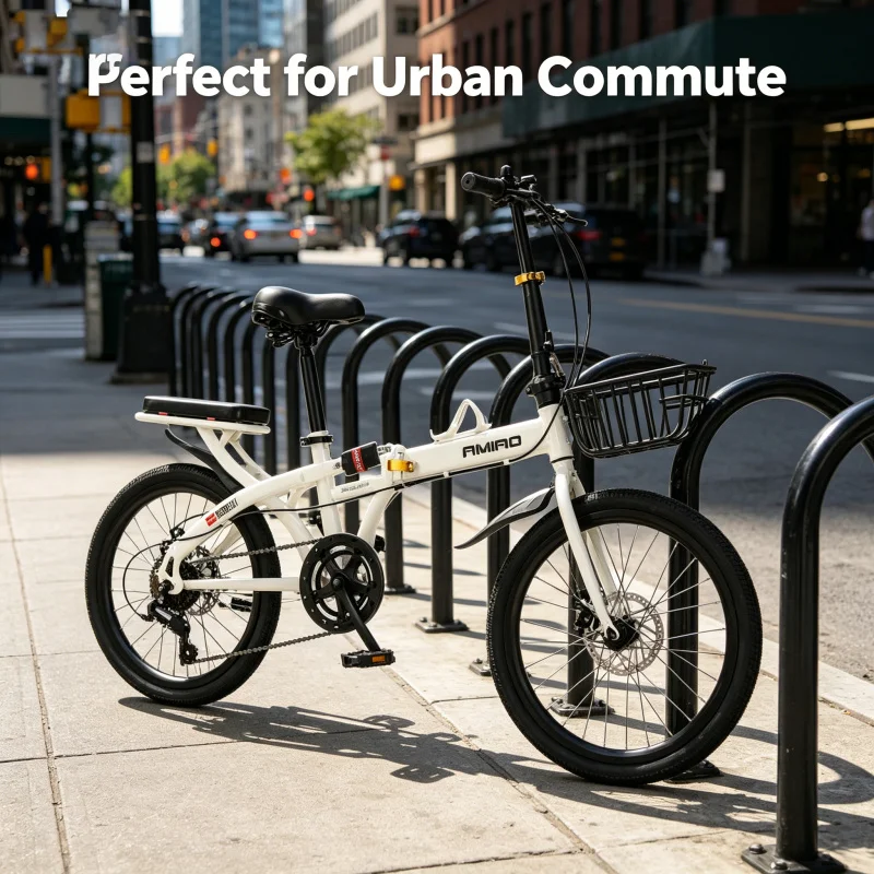 흰색 스포크 휠 뒷좌석 프레임 20인치 접이식 자전거  - Commuter Biking 리뷰 및 가격